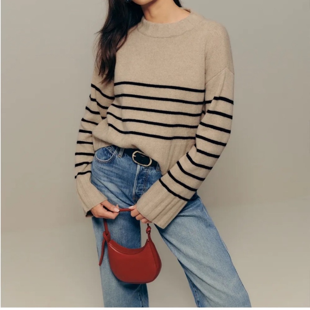Reformation Tan and Black Striped Sweater - Picture 4 of 5
